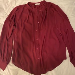 Aritzia- Babaton Burgundy Gene Blouse